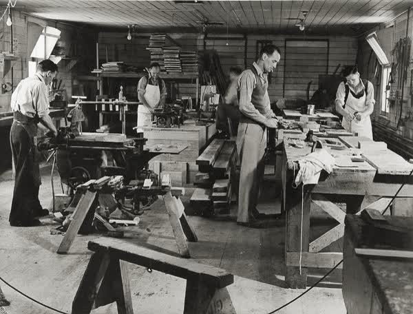 Queen Mary Hospital woodworking, 1927