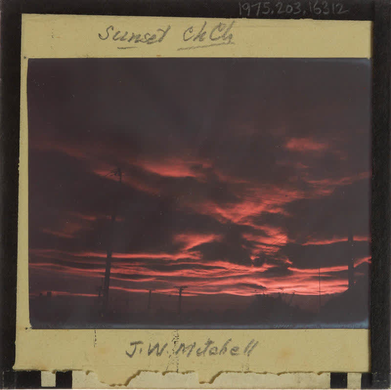 Lantern Slide: Sunset in Christchurch, 1937
