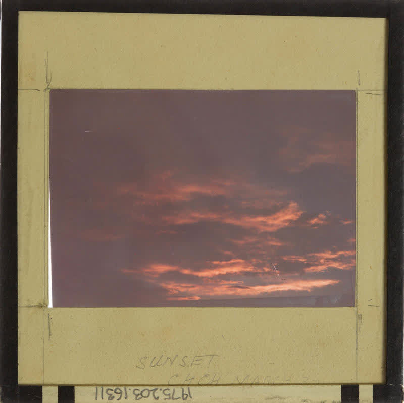 Lantern Slide: Sunset in Christchurch, 1937
