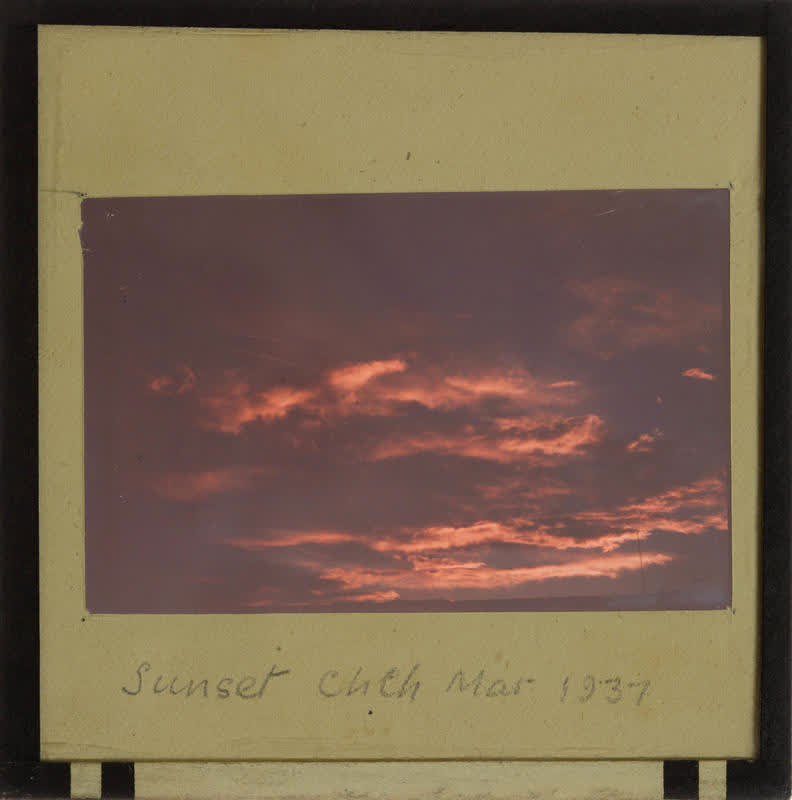 Lantern Slide: Sunset in Christchurch, 1937