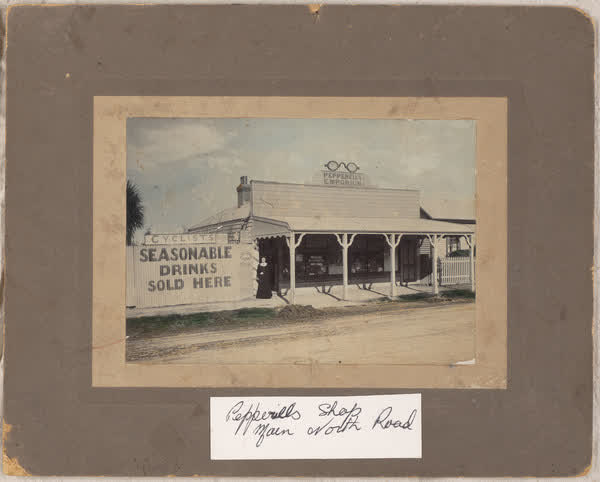 Pepperell's Emporium exterior, 1900
