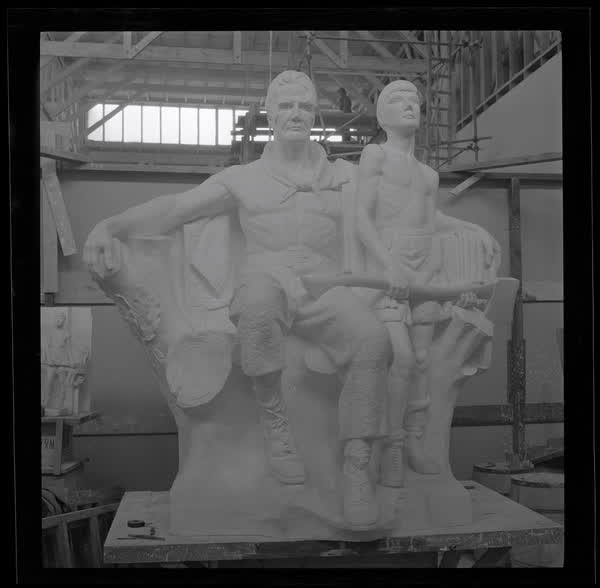 The clay model of Pioneer Men, 1930