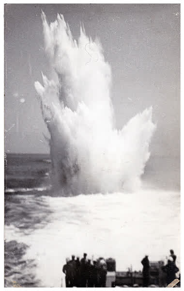 Depth charge detonation, 1944