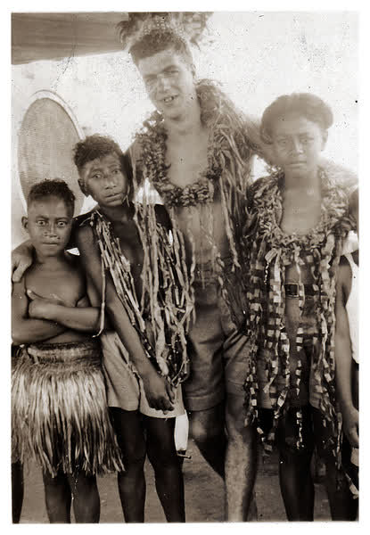 Sailor with boys, 1946