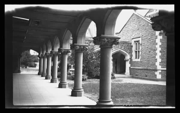 Eastern colonnade, Canterbury College, 1927