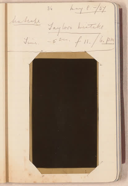 Sea scape, Taylors Mistake [negative mounted in notebook], page 34, 1927