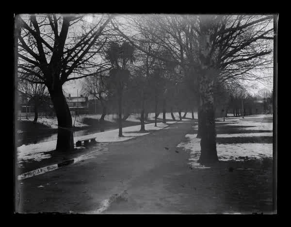 Snow beside the Avon River, 1918