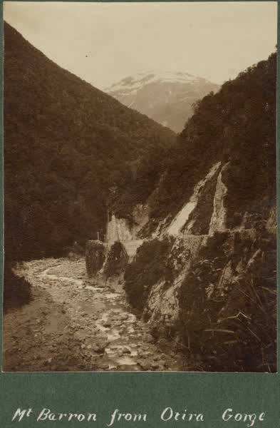 Mt Barron from Otira Gorge, 1900