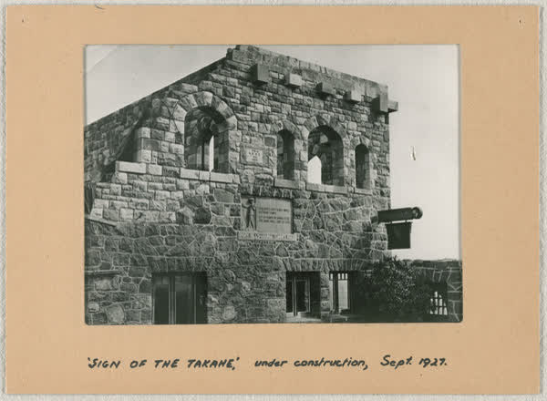 Sign of the Takahe construction, 1927