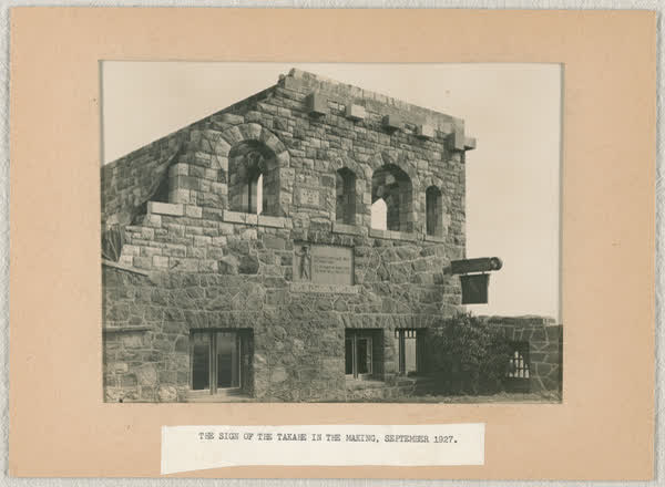 Sign of the Takahe construction, 1927