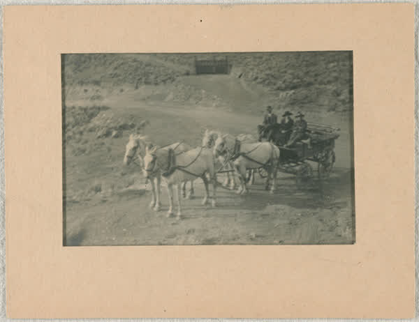 Horse drawn wagon on Summit Road, 1900