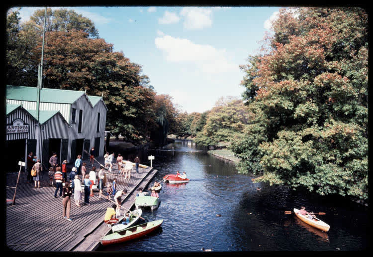 Boatsheds on the River Avon, Christchurch, 1983, 1980