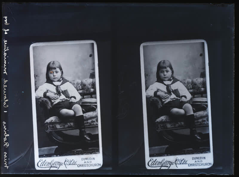 Glass Plate Negative: Child (copy, twin negative), 1905