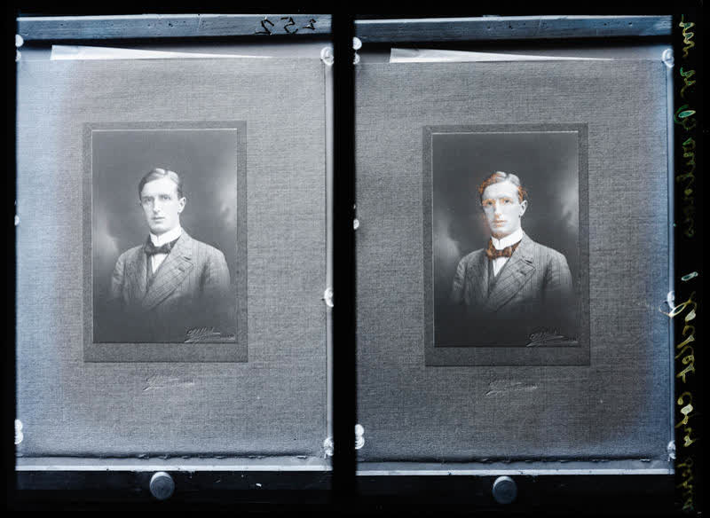 Glass Plate Negative: Mr W Boulnois (copy, twin negative), 1913
