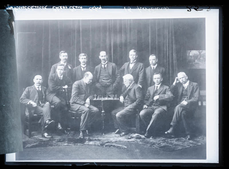 Glass Plate Negative: Christchurch Chess Club, 1916 (copy), 1916