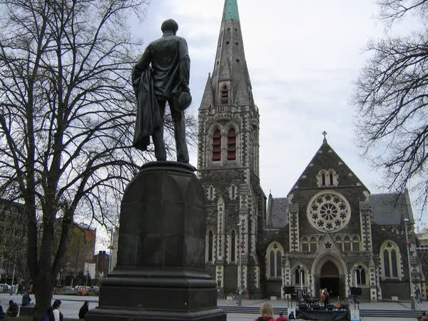 Reverse side of the statue of John Robert Godley, 2004