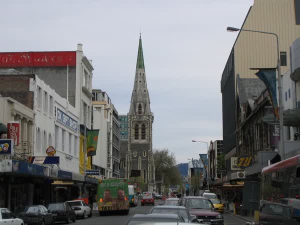 Shops along Colombo Street, towards Cathedral Square, 2004