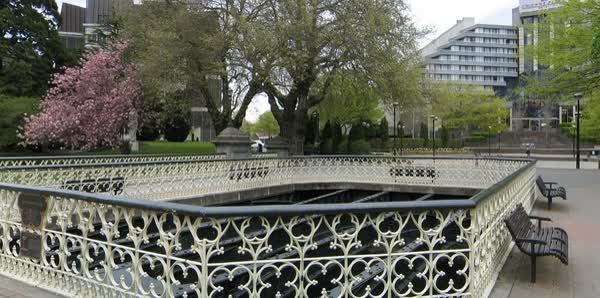 Hole in the deck of Hamish Hay Bridge, 2004