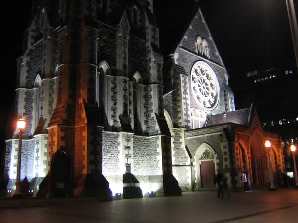 ChristChurch Cathedral at night, 2004