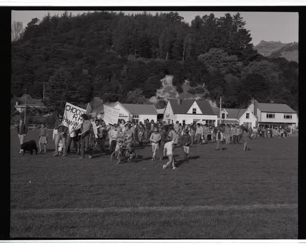Anti-Nuclear protest in Akaroa, 1984