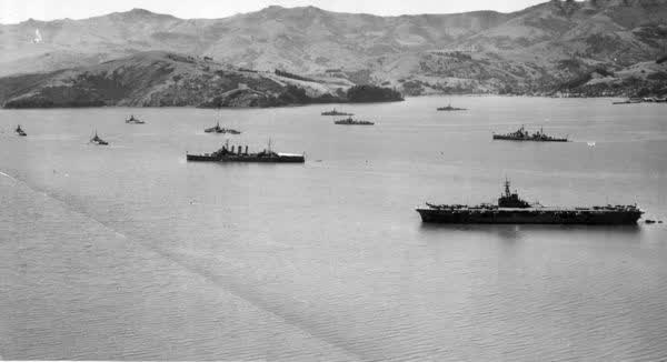 Australia New Zealand fleet in Akaroa Harbour, 1984