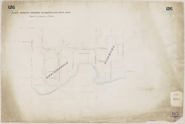 Plan showing drainage of North and East belts, 1870