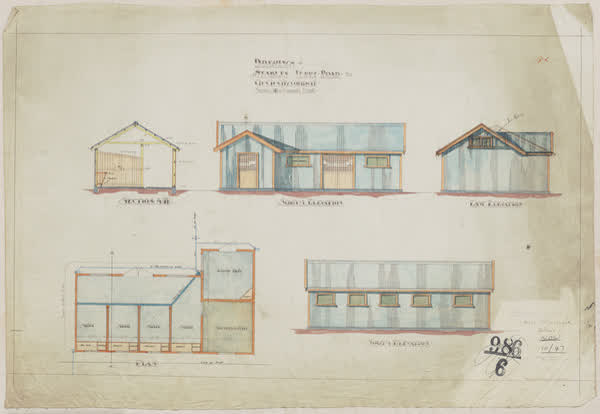 Drawings of stables, Ferry Road, 1920