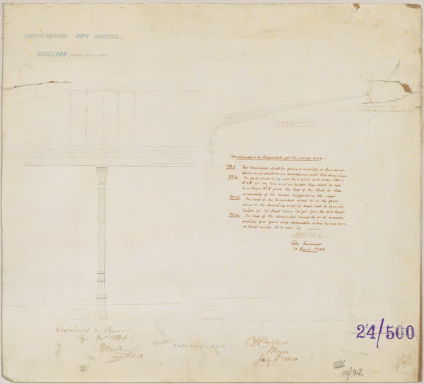 Christchurch City Council veranda for the inner area, 1884