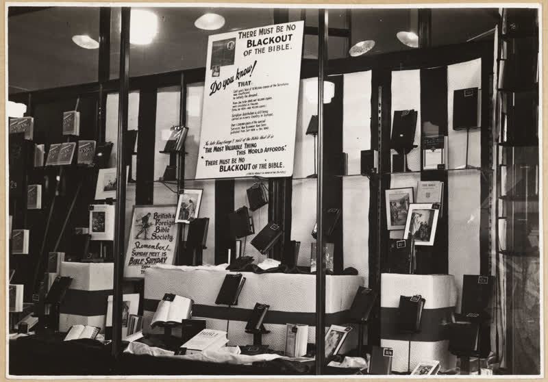 British and Foreign Bible Society window display, 1940