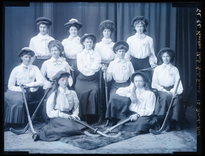 Glass Plate Negative: Christchurch Hockey Club, 1905