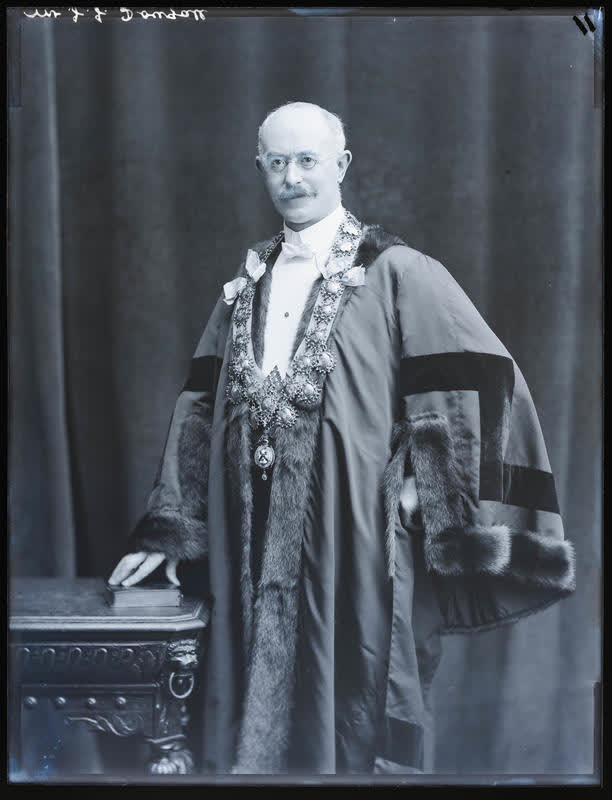Glass Plate Negative: John Joseph Dougall, Mayor of Christchurch, 1910