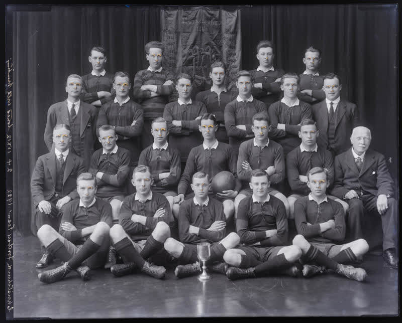 Glass Plate Negative: Christchurch Football Team, 1922, 1922