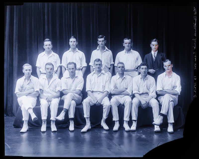 Glass Plate Negative: West Christchurch Junior Team, 1921, 1921