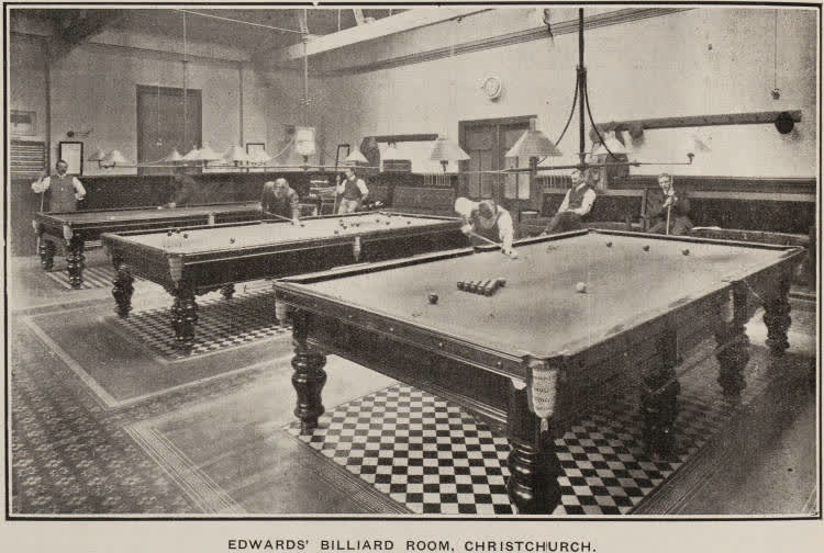 Edwards' Billiard Room, Christchurch, 1911