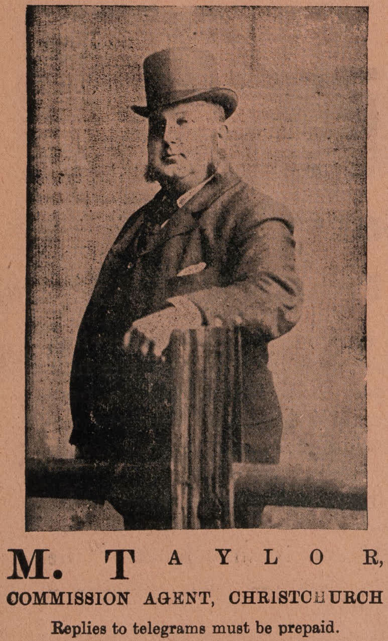 M. Taylor, Commission Agent, Christchurch, 1900