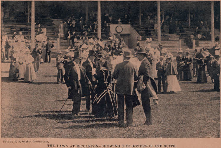 The Lawn at Riccarton - Showing the Governor and Suite, 1898