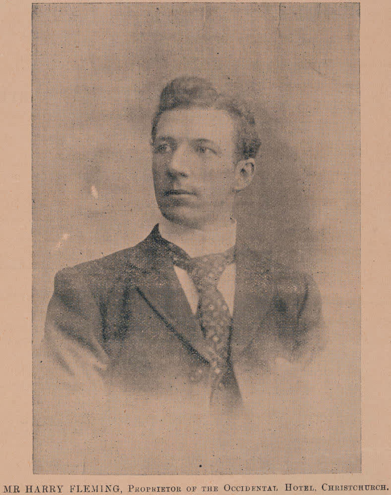 Mr Harry Fleming, Proprietor of the Occidental Hotel, Christchurch, 1898