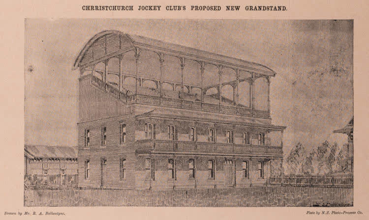 Christchurch Jockey Club's Proposed New Grandstand, 1896