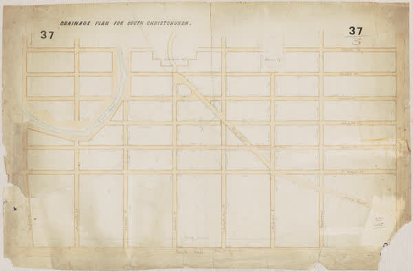 Drainage plan for South Christchurch, 1870