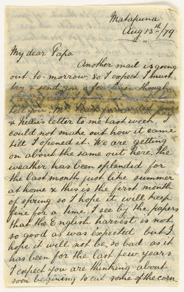 My dear Papa, 13 August 1879, Archive 498, 1879