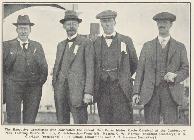 The Executive Committee of the Red Cross Motor Cycle Carnival, Christchurch, 1917