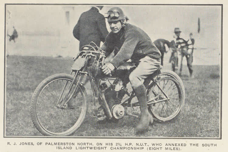 Successful competitors at the recent Red Cross Motor Cycle Carnival held at the Canterbury Park Trotting Club's grounds, Christchurch, 1917