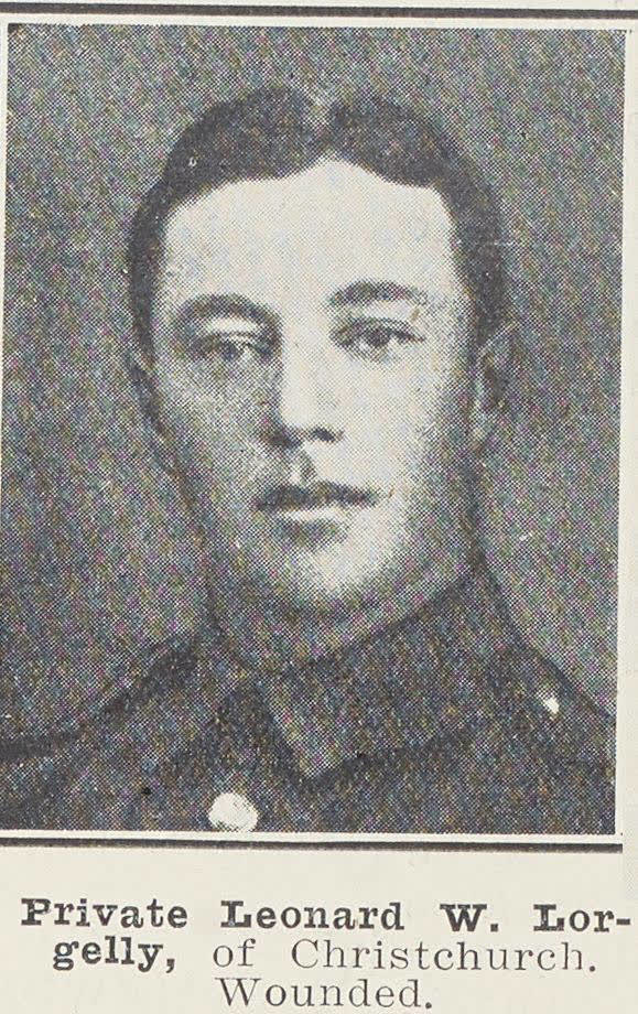 Private Leonard W. Lorgelly, of Christchurch, 1917
