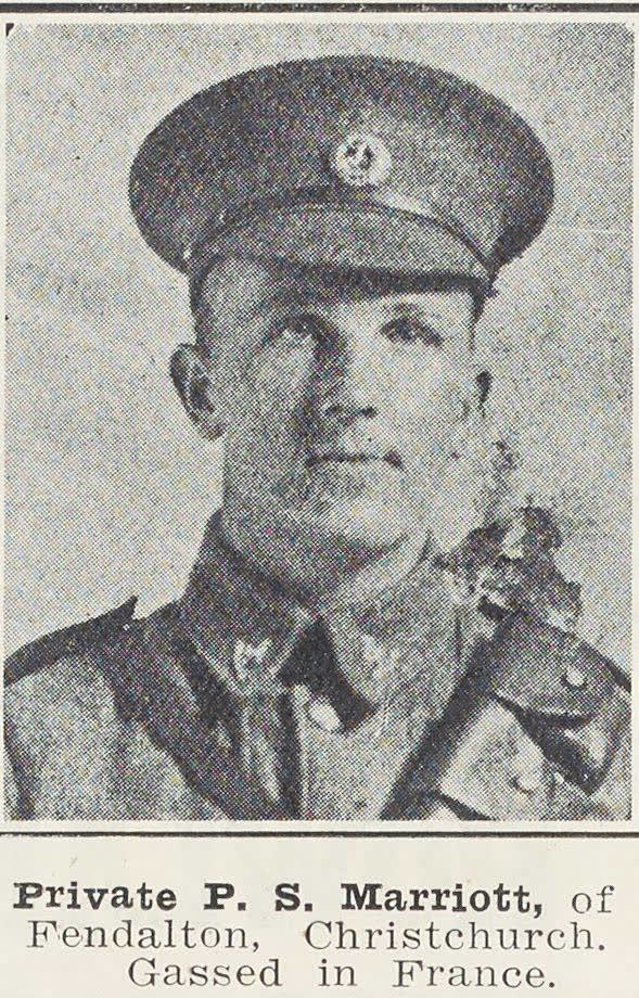 Private P. S. Marriott, of Fendalton, Christchurch, 1917