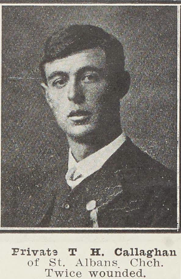 Private T. H. Callaghan, of St. Albans, Christchurch, 1917