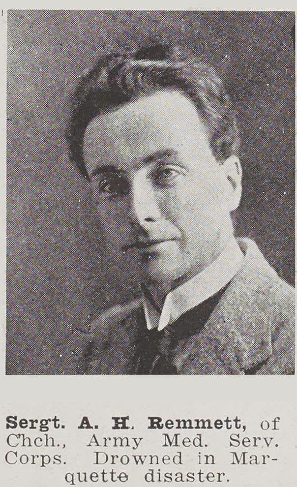 Sergeant A. H. Remmett, of Christchurch, 1915