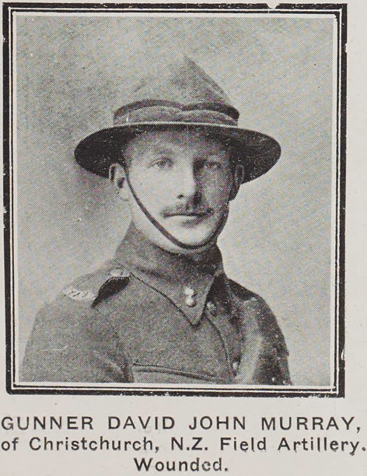 Gunner David John Murray, of Christchurch, 1915