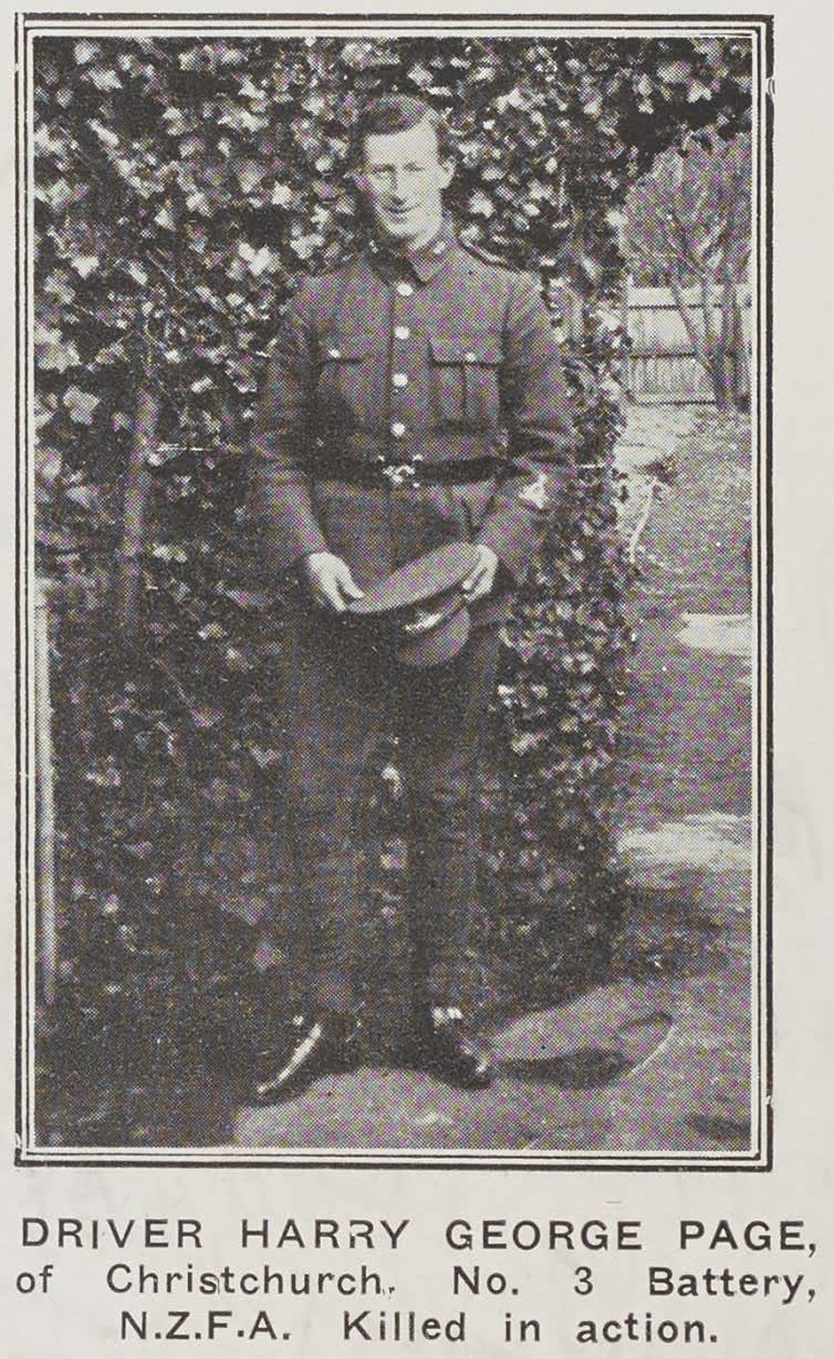 Driver Harry George Page, of Christchurch, 1915