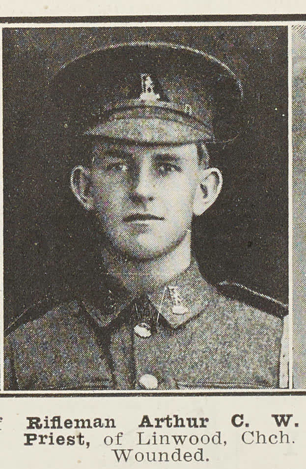 Rifleman Arthur C. W. Priest, of Linwood, 1917