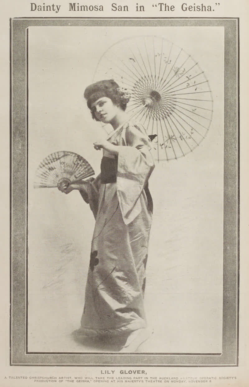 Lily Glover as Mimosa San in the Geisha, 1920